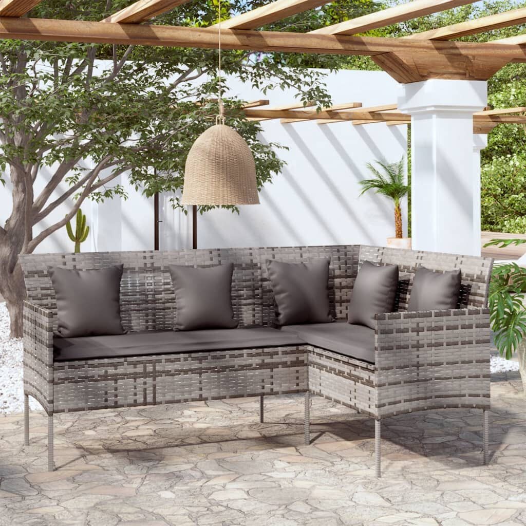 vidaXL L-Vormige Loungebank Grijs - 35% Korting!
