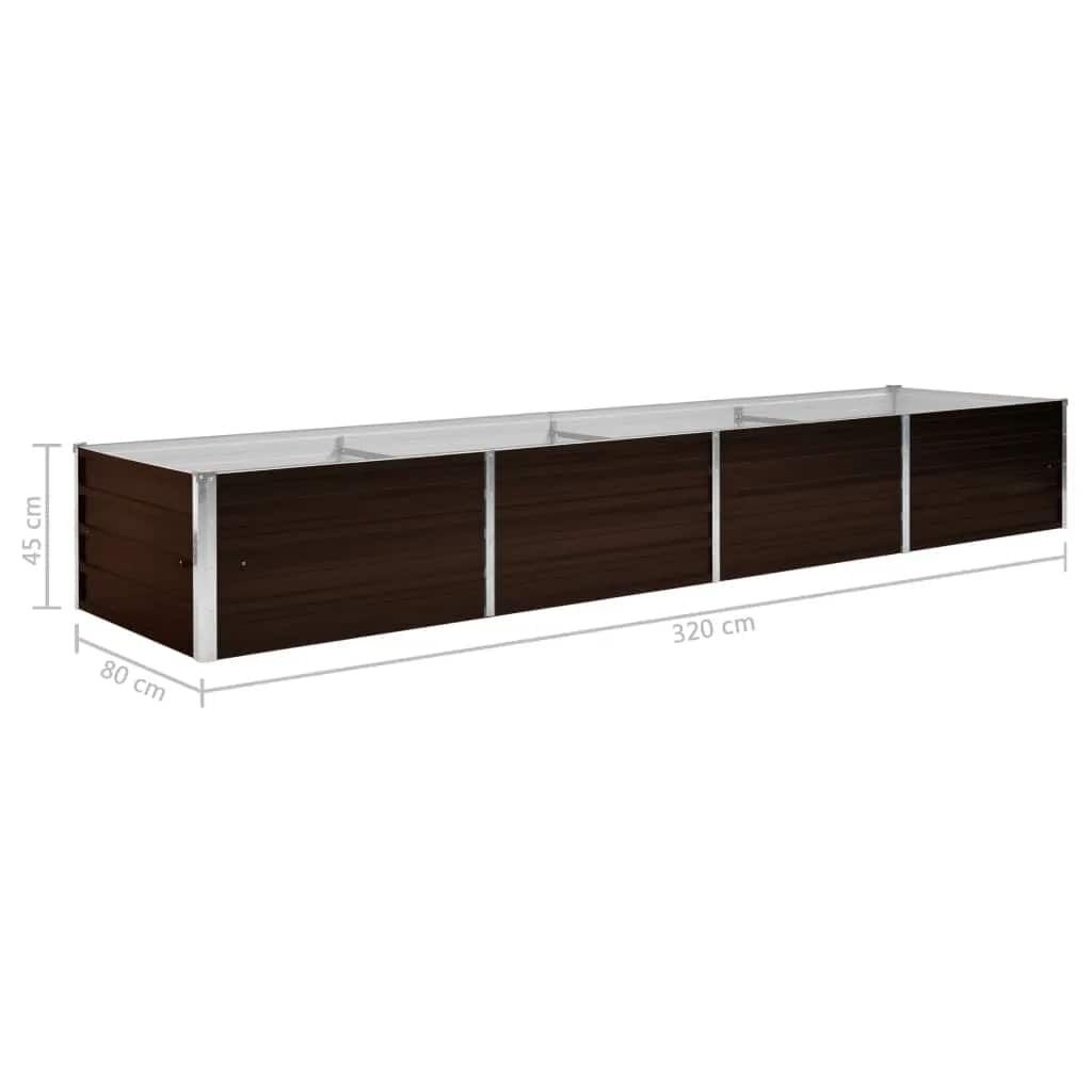 VidaXL Plantenbak Verhoogd 320cm - 45% Korting! Bruin Gegalvaniseerd