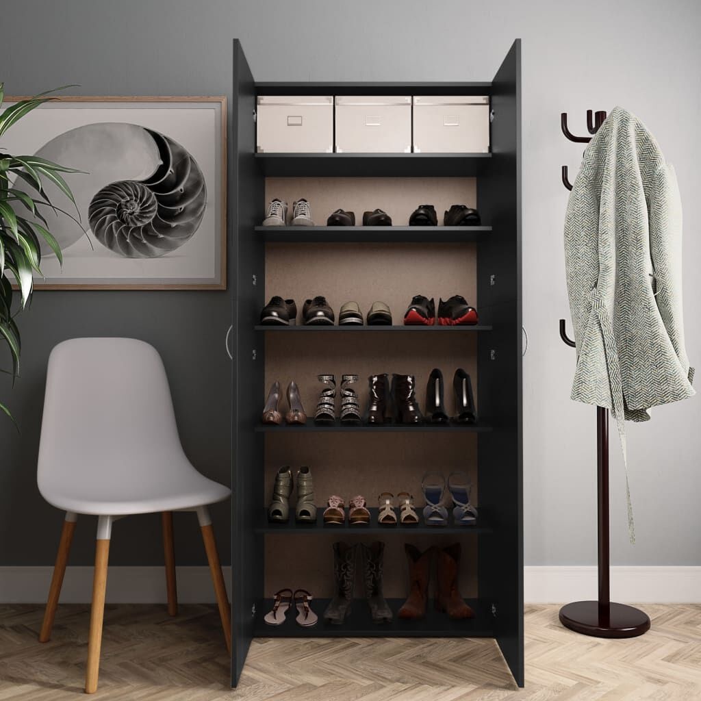 VidaXL Schoenenkast Zwart 80cm - 35% Korting!