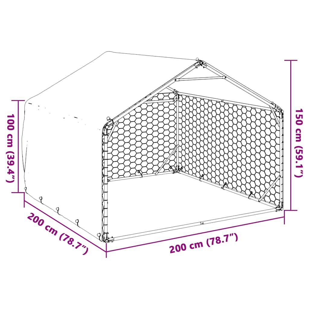 vidaXL Hondenkennel Buiten 2x2x1.5m Gegalvaniseerd - 35% Korting!