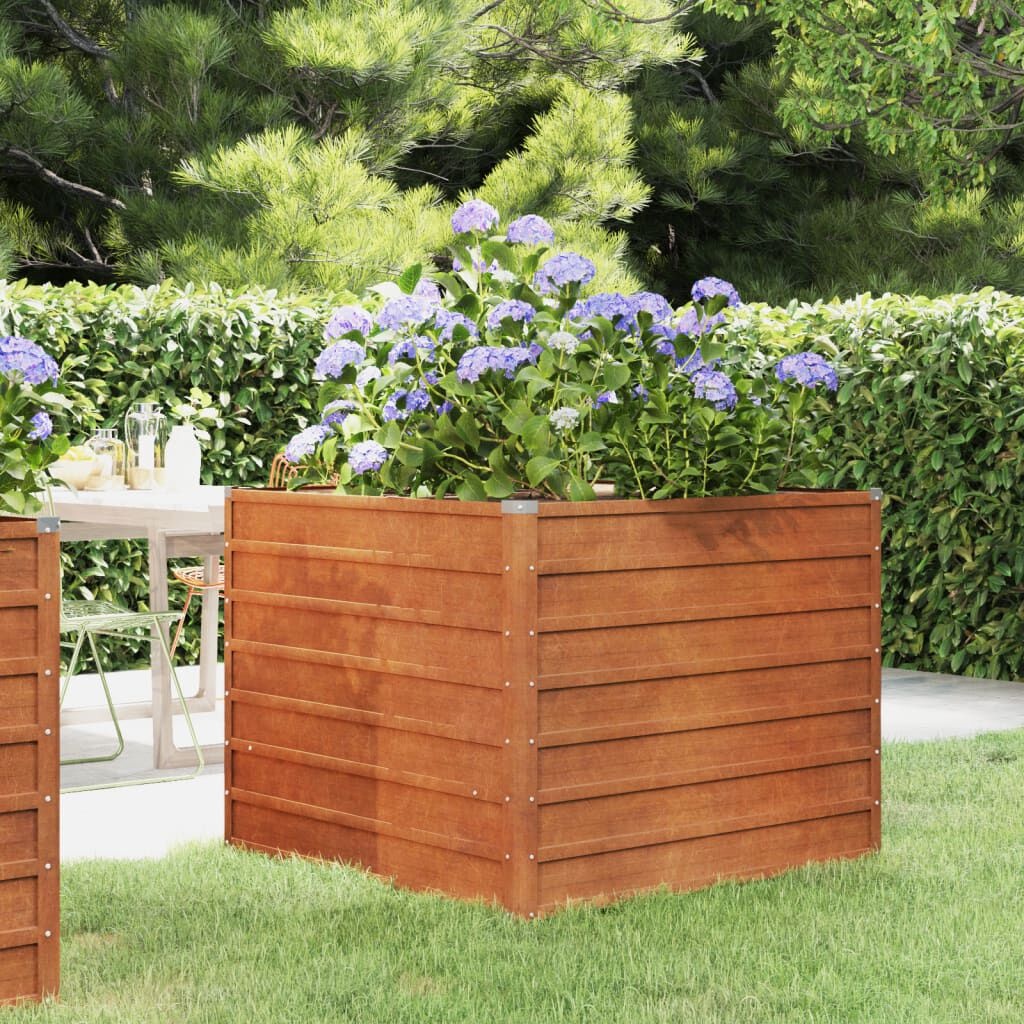 VidaXL Verhoogde Plantenbak Cortenstaal 100x100x77cm -50%