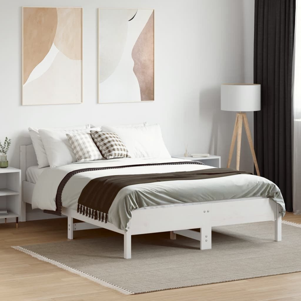 Grenen Bedframe 120x190 Wit - Beschadigd - 50% Korting!