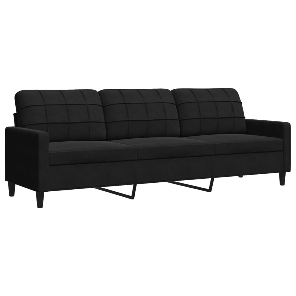 VidaXL Zwarte Fluwelen Driezitsbank 210cm - 35% Korting!