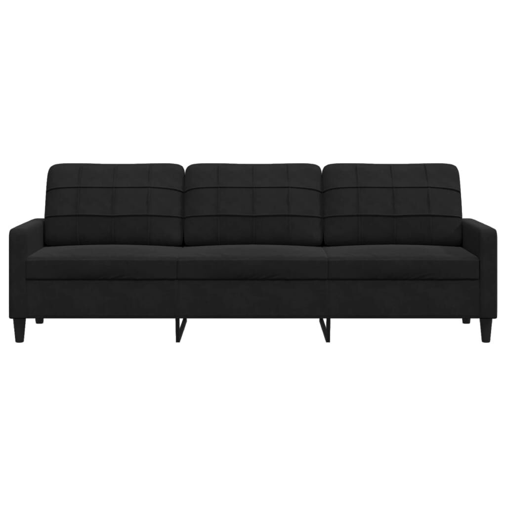 VidaXL Zwarte Fluwelen Driezitsbank 210cm - 35% Korting!