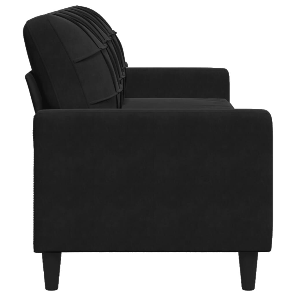 VidaXL Zwarte Fluwelen Driezitsbank 210cm - 35% Korting!
