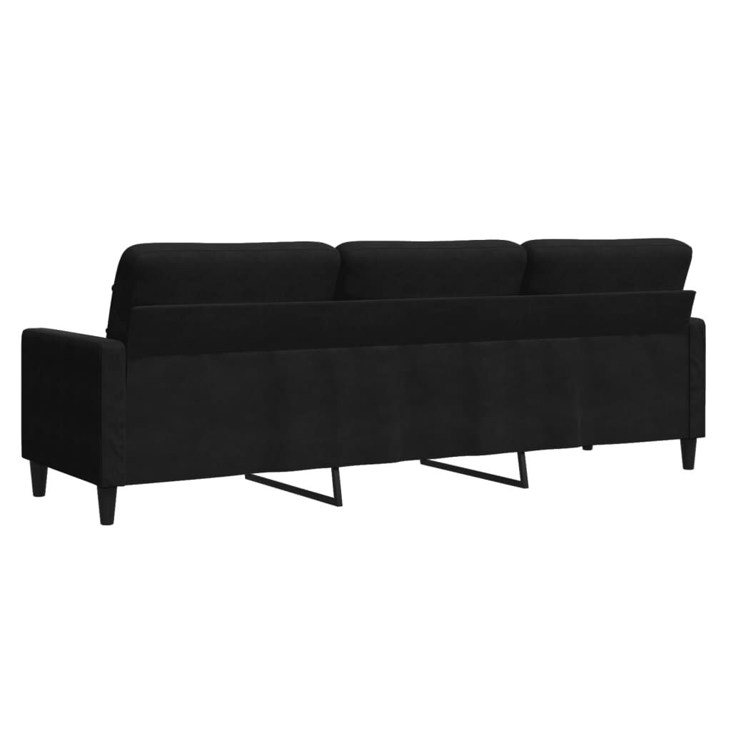 VidaXL Zwarte Fluwelen Driezitsbank 210cm - 35% Korting!