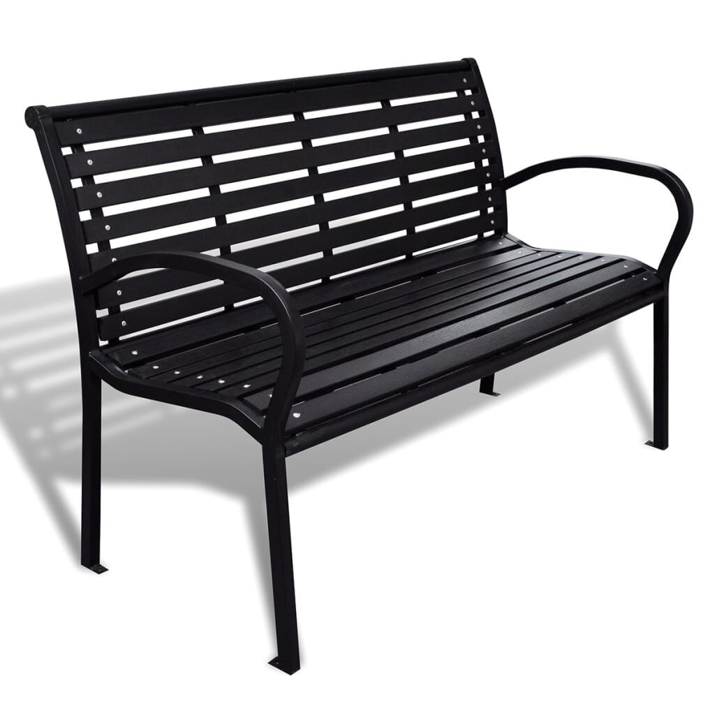 vidaXL Tuinbank Zwart 125cm - HKC & Staal - 35% Korting!