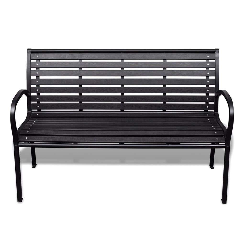 vidaXL Tuinbank Zwart 125cm - HKC & Staal - 35% Korting!