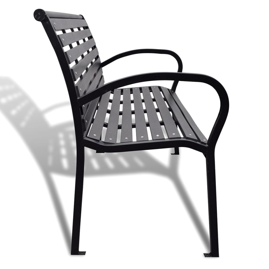 vidaXL Tuinbank Zwart 125cm - HKC & Staal - 35% Korting!