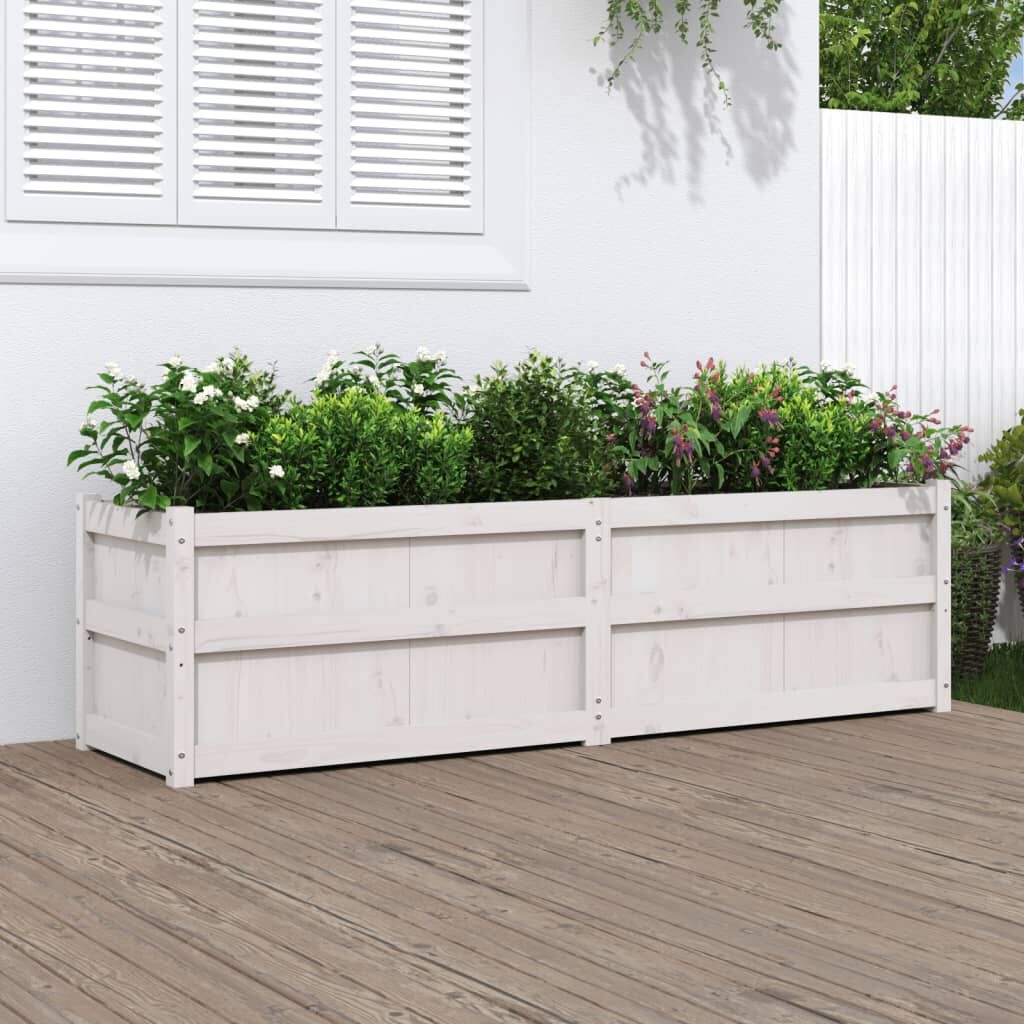 VidaXL Plantenbak Grenenhout Wit 180cm - 35% Korting!