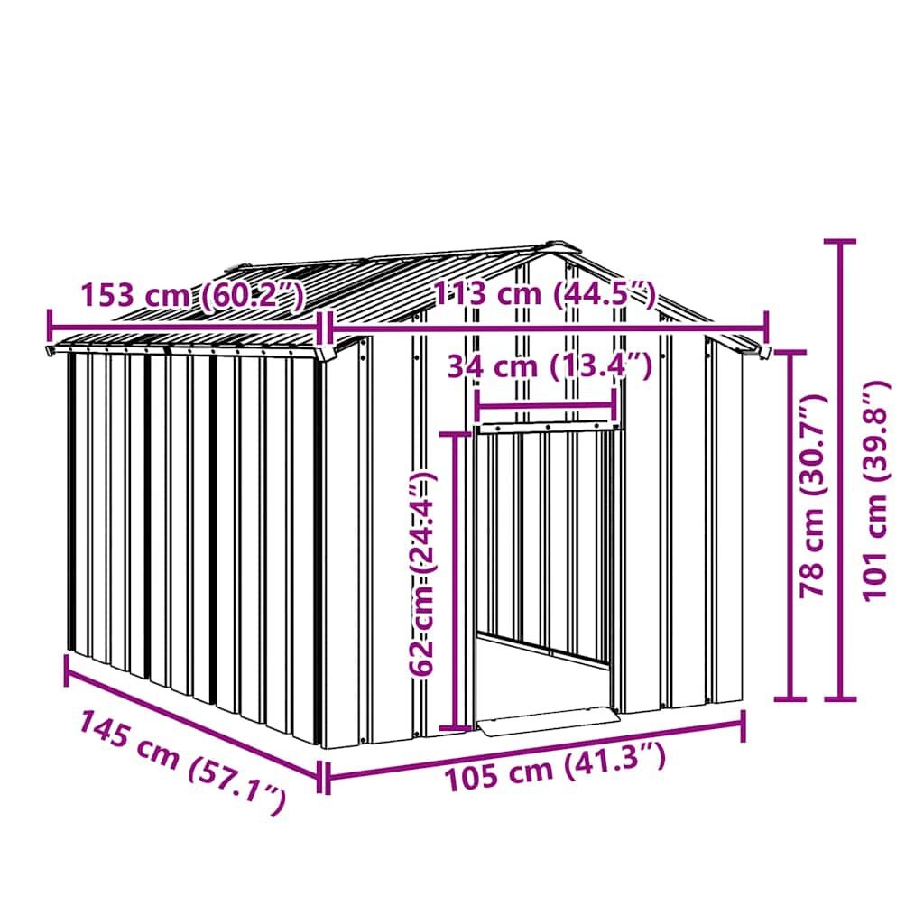 VidaXL Hondenhok Gegalvaniseerd Staal 113x153x101cm - 35% Korting!