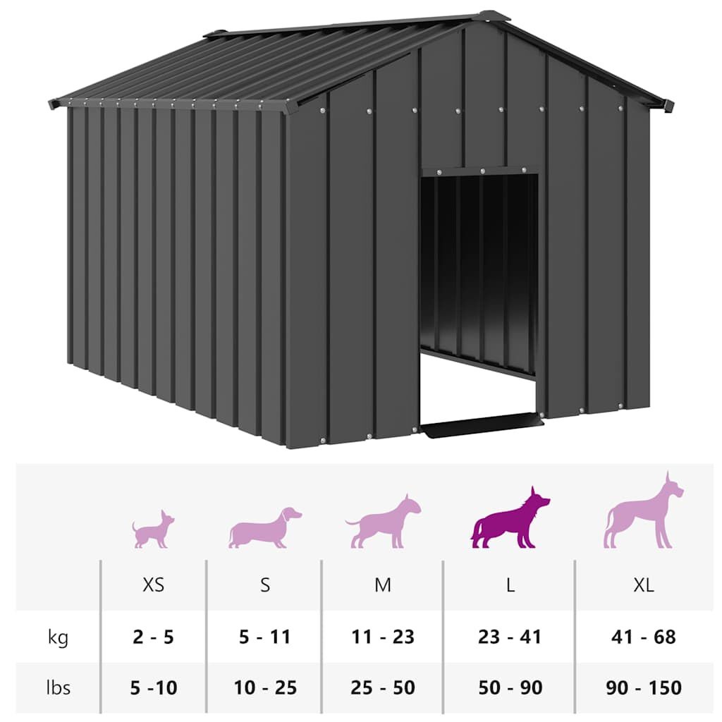VidaXL Hondenhok Gegalvaniseerd Staal 113x153x101cm - 35% Korting!