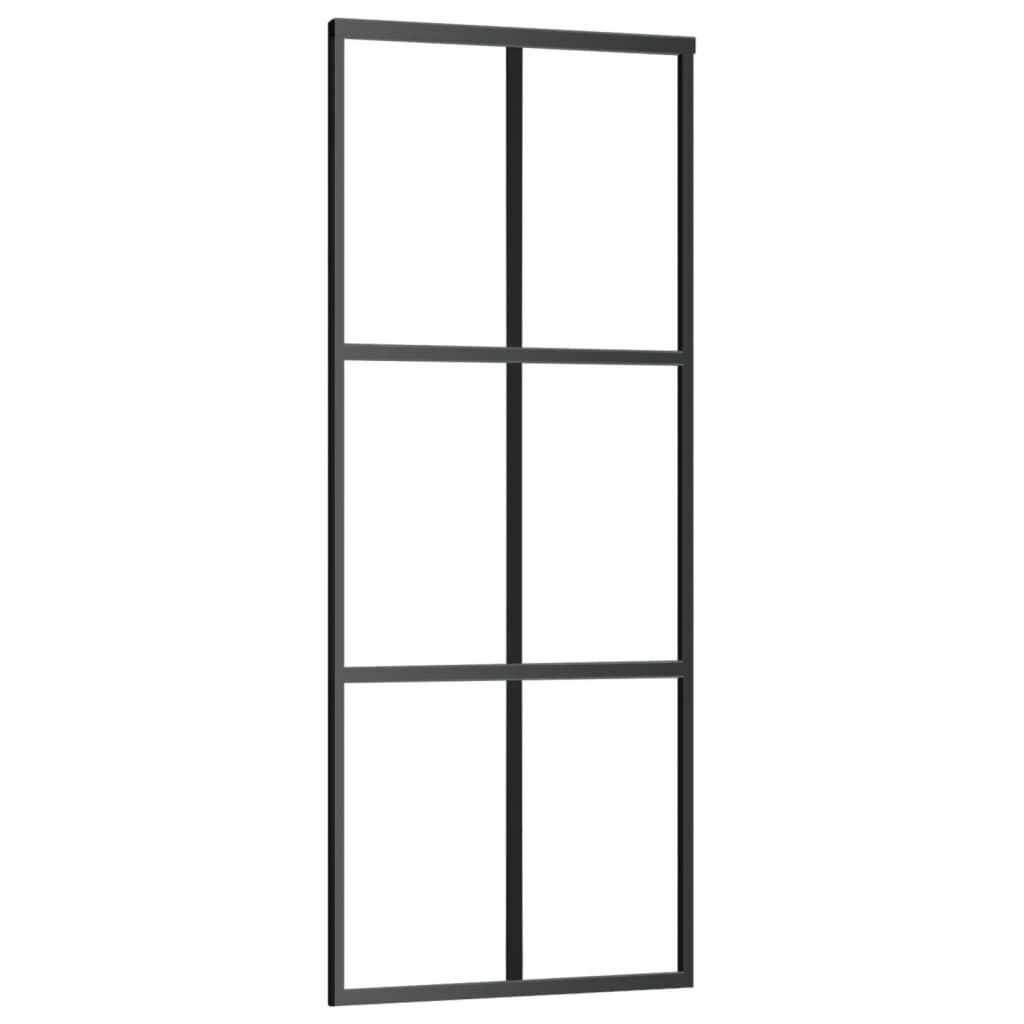 Schuifdeur Glas & Aluminium 76x205cm Zwart - 35% Korting!