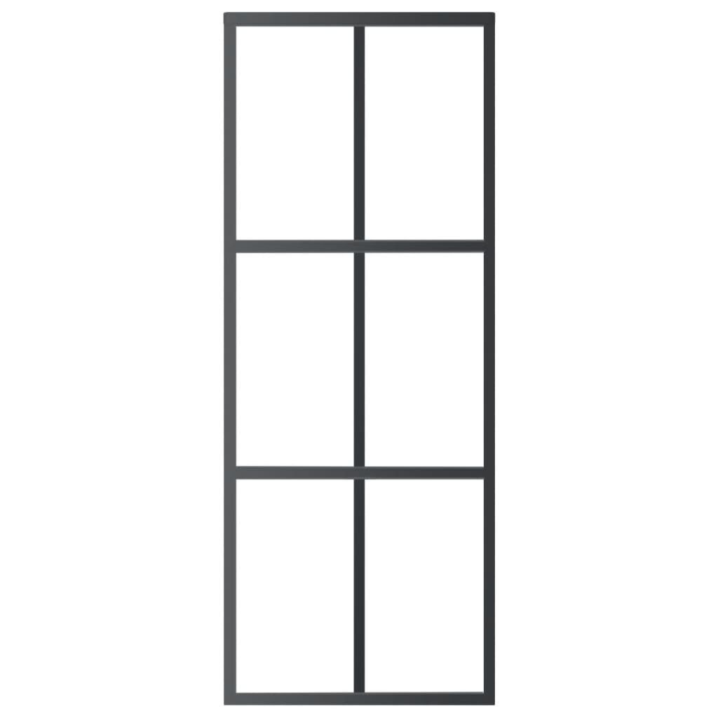 Schuifdeur Glas & Aluminium 76x205cm Zwart - 35% Korting!