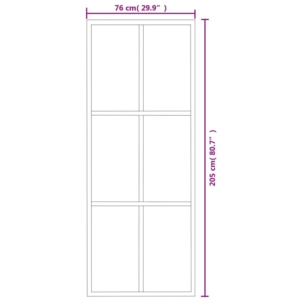 Schuifdeur Glas & Aluminium 76x205cm Zwart - 35% Korting!