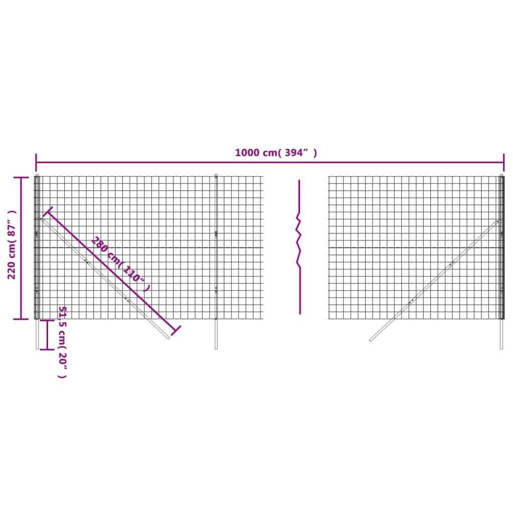 vidaXL Draadgaashek 2,2x10m groen -35% korting!