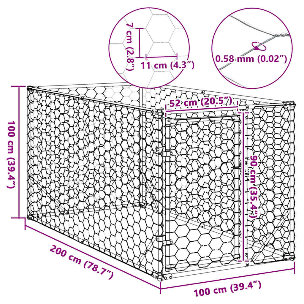 Hondenkennel 2x1x1m Gegalvaniseerd -35%! Topdeal