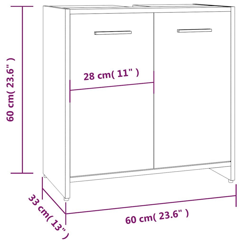 vidaXL Badkamerkast Bruin Eiken 60cm -35% Korting!
