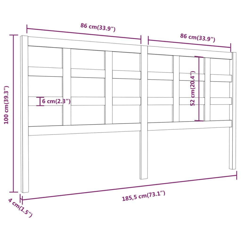 vidaXL Hoofdbord Grenenhout Zwart 185cm - 41% Korting!