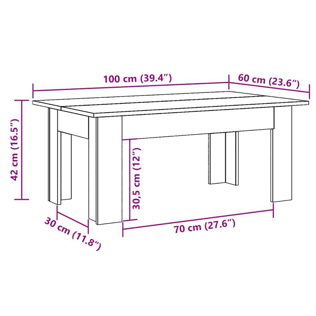 Salontafel 100x60cm Oud Hout - 41% Korting!