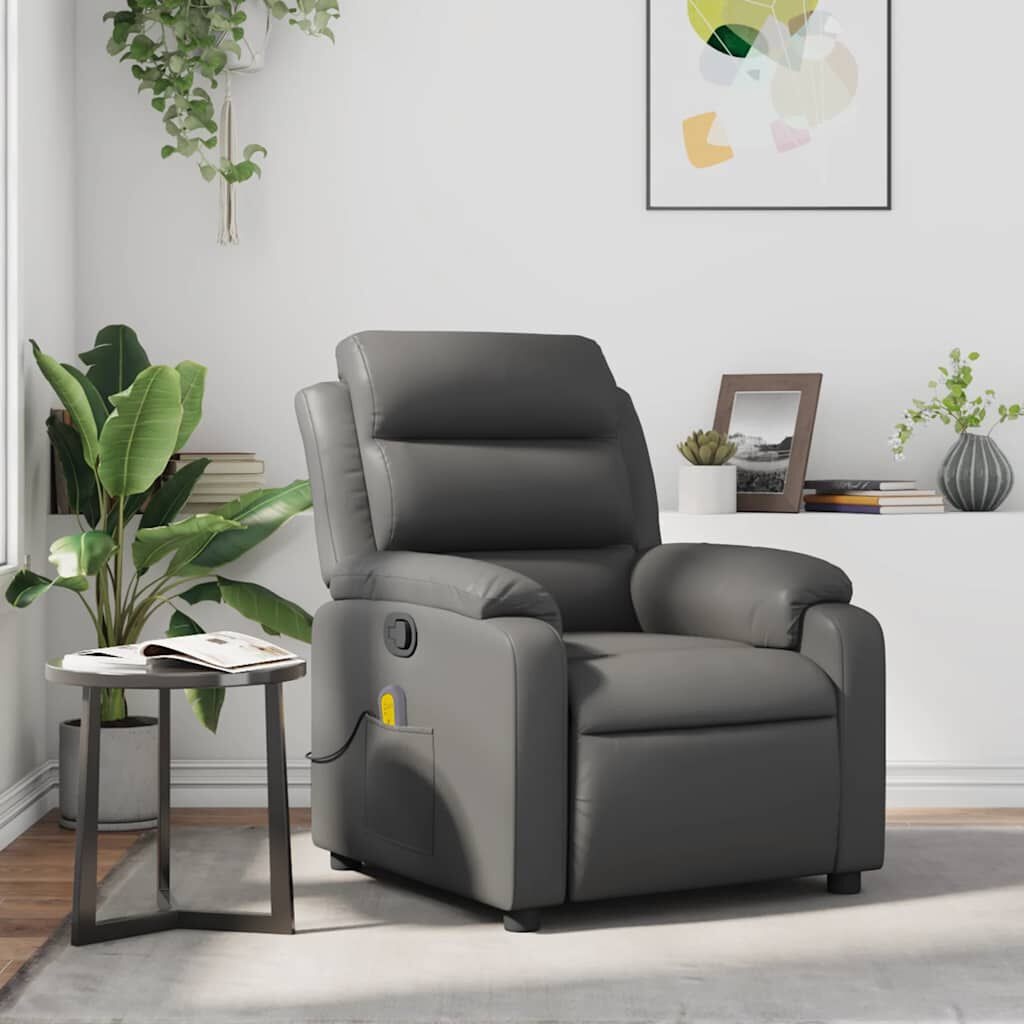vidaXL Massagestoel Grijs Kunstleer - 42% Korting!
