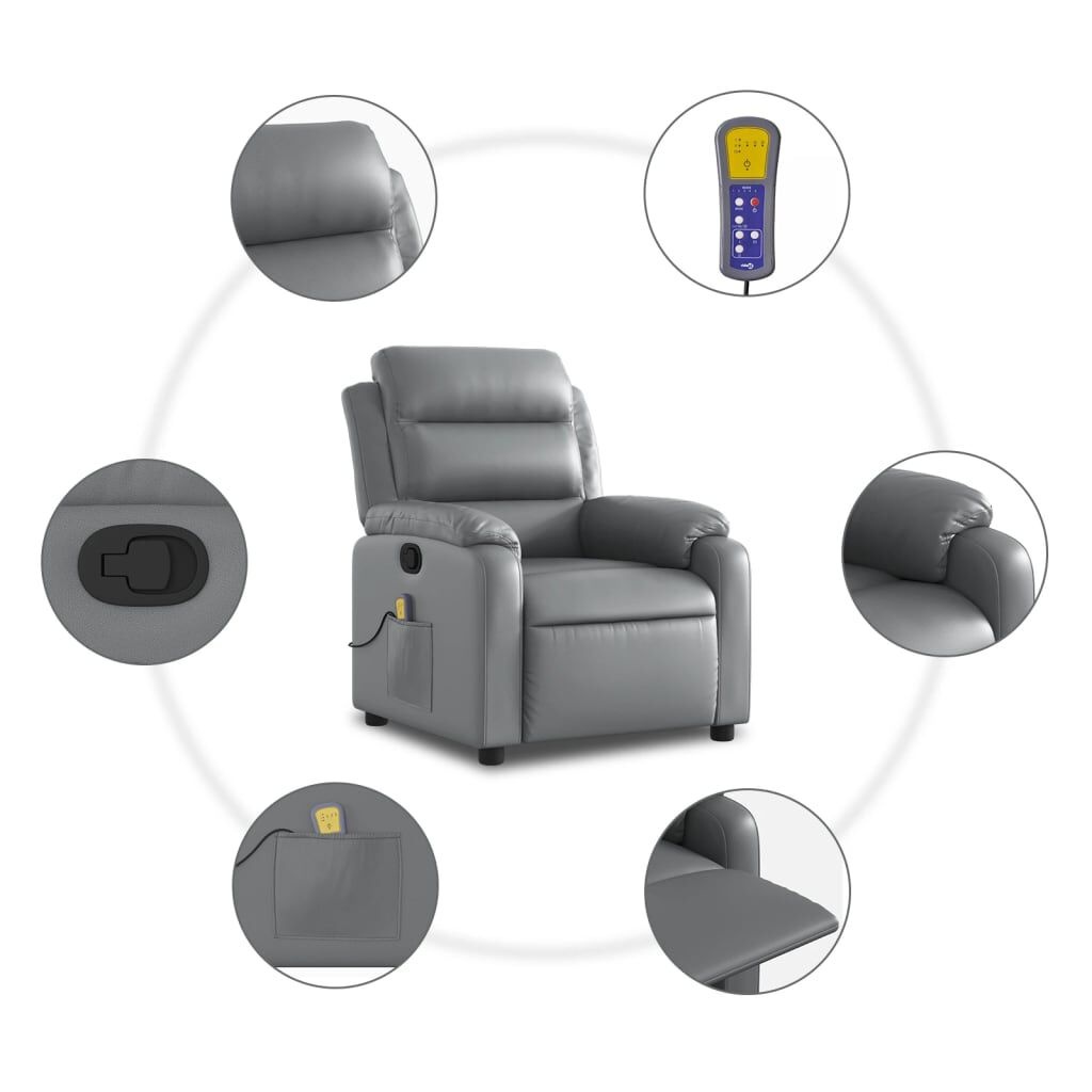 vidaXL Massagestoel Grijs Kunstleer - 42% Korting!