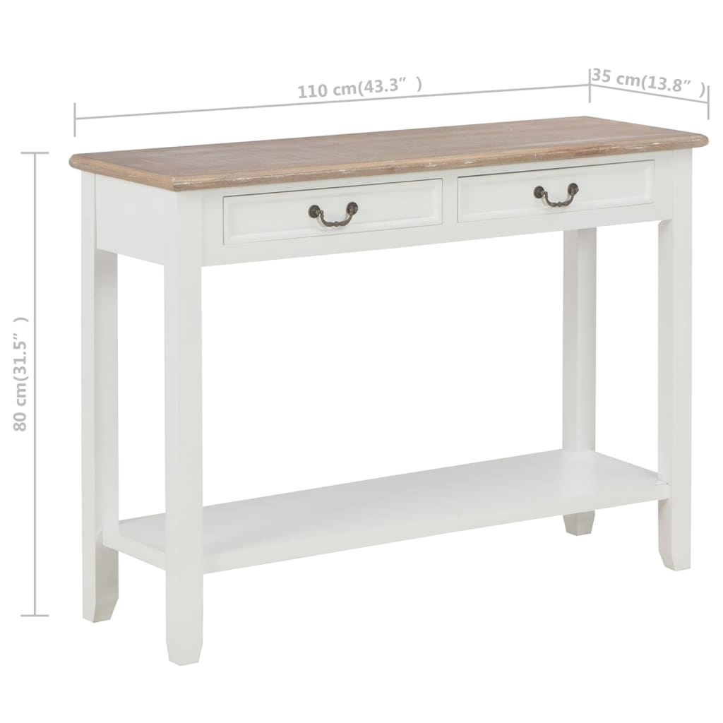 vidaXL Wandtafel Wit 110cm - 41% Korting! Krasje, Topdeal!