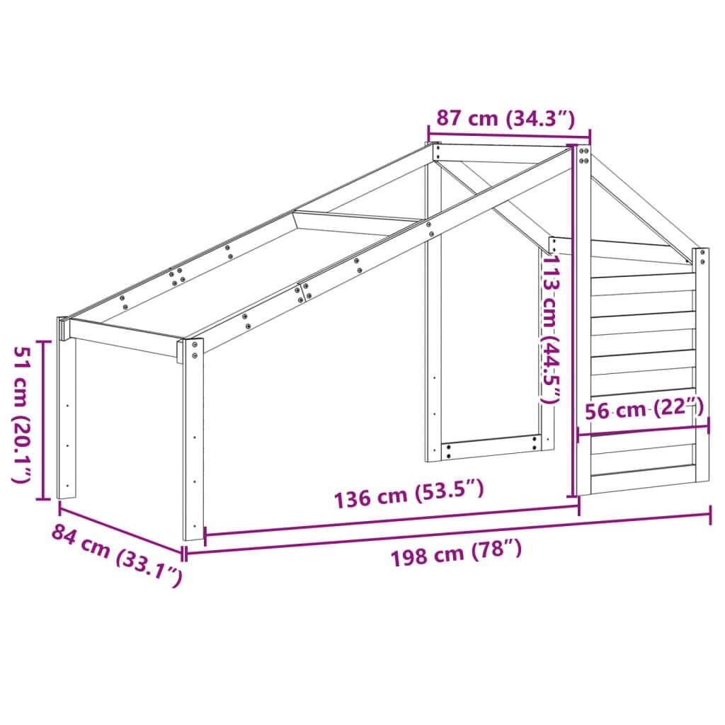 vidaXL Kinderbedhuisje Grenen - 198cm - 41% Korting!