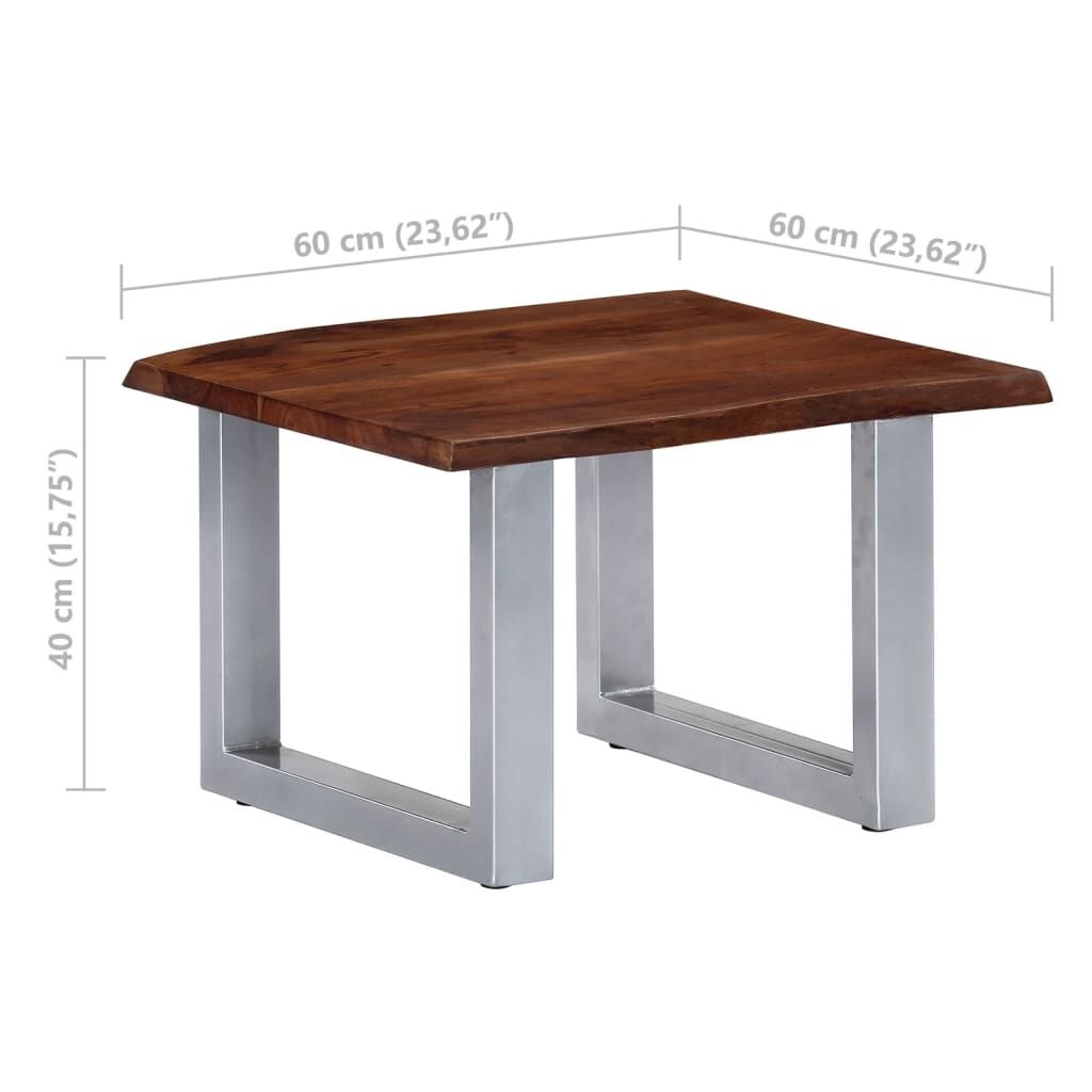 Salontafel Acaciahout 60x60 - Natuurlijke Rand - 42% Korting!