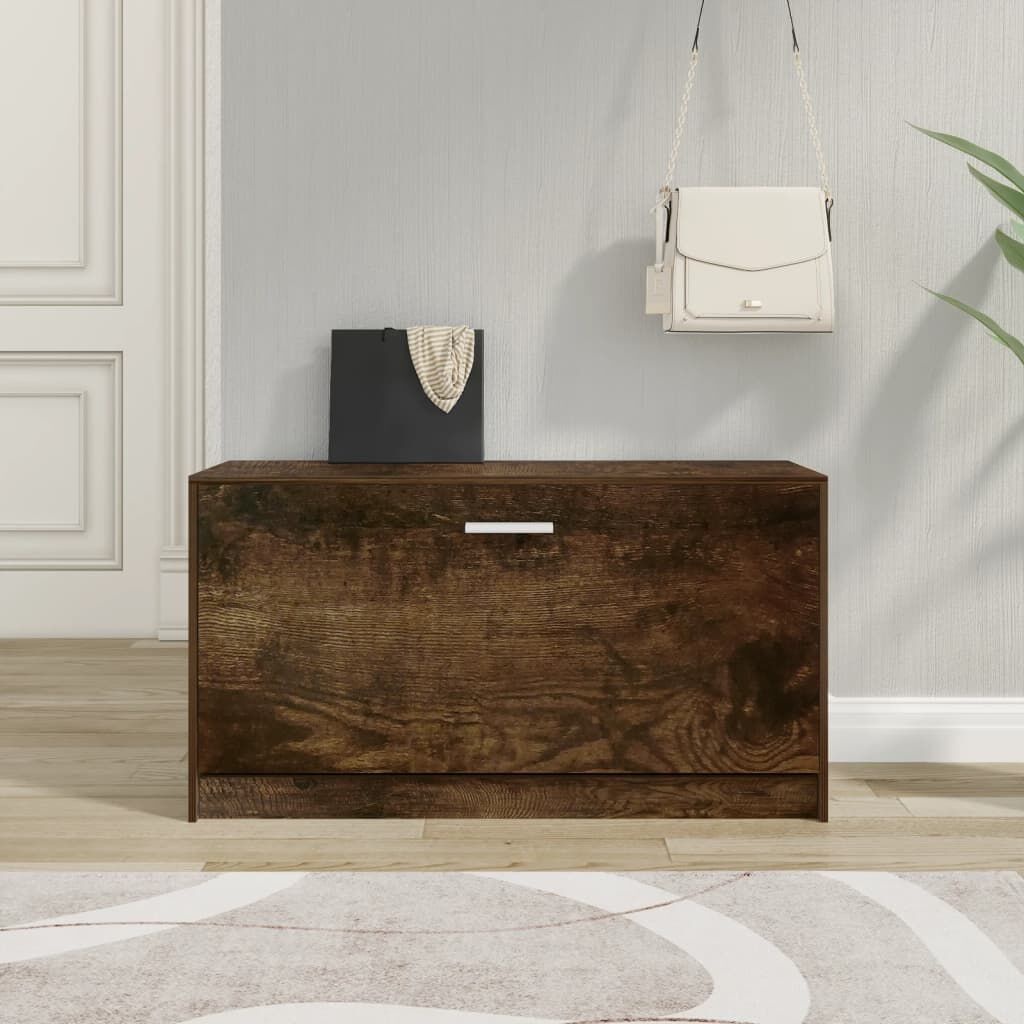 Schoenenbank Gerookt Eiken 80cm - 42% Korting!
