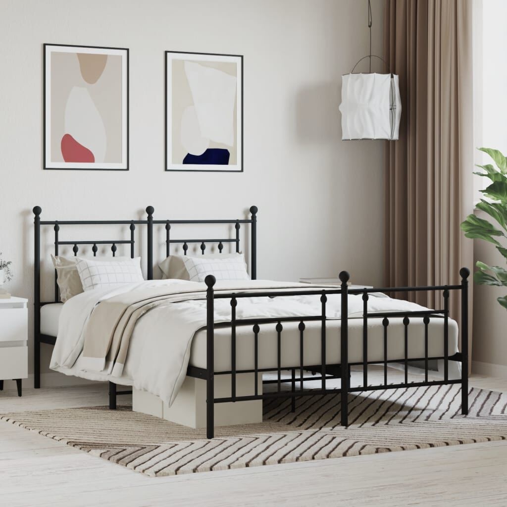 VidaXL Bedframe 140x190 Zwart Metaal -41% Korting!