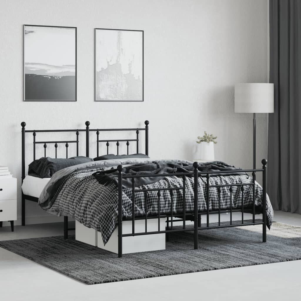 VidaXL Bedframe 140x190 Zwart Metaal -41% Korting!