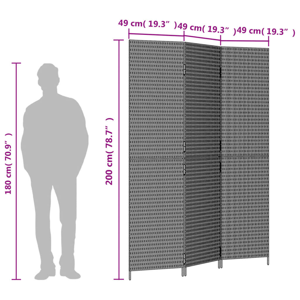 Kamerscherm 3 Panelen Bruin Rattan - 41% Korting!