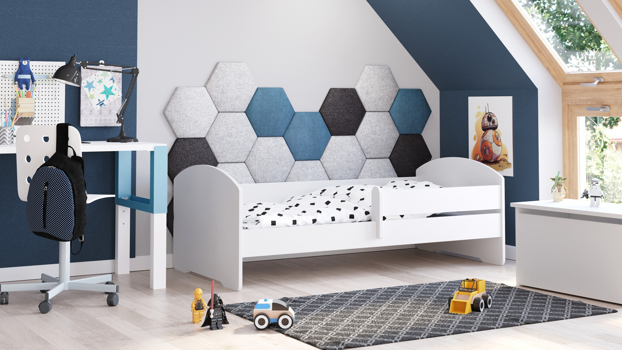 Peuterbed LUK Wit 160x80 + Matras - Hoekschade - 59% Korting!