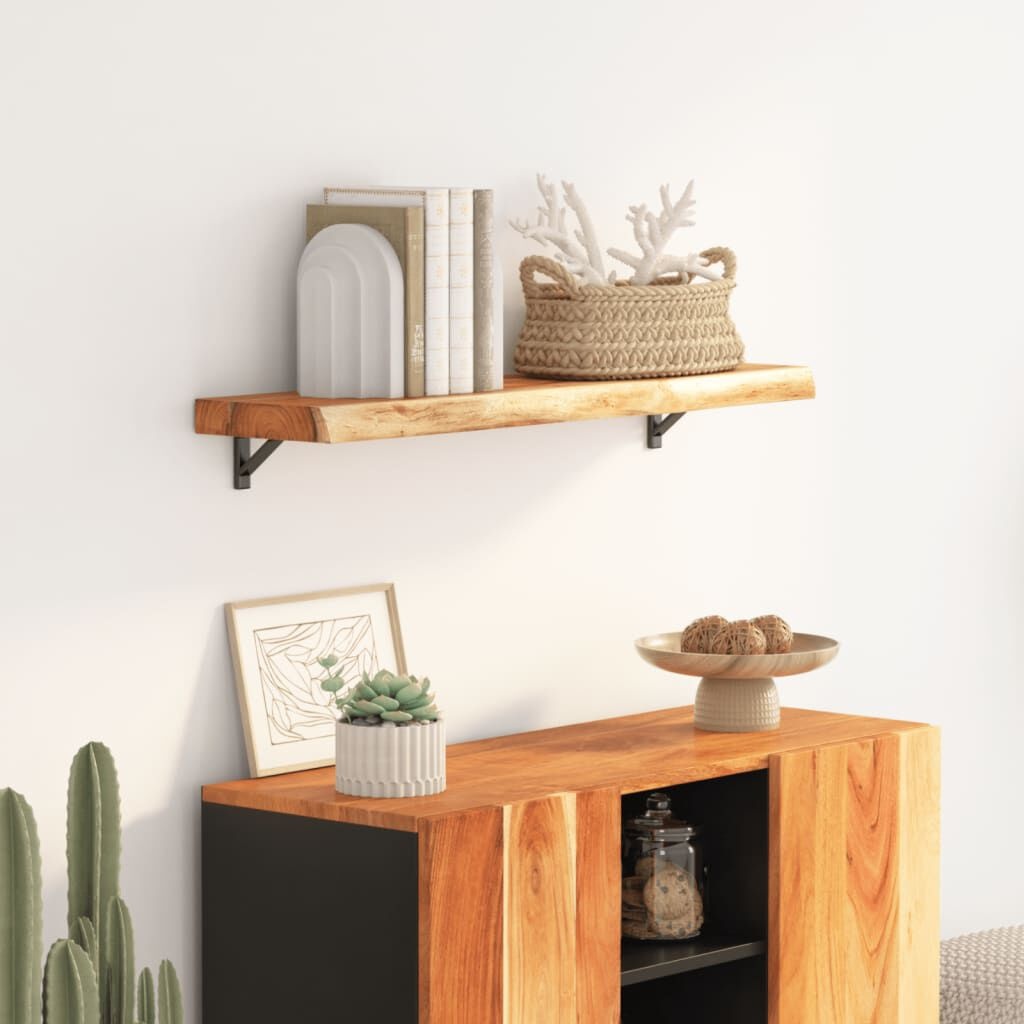 Wandschap Acaciahout 70cm - Natuurlijke Rand - 47% Korting!