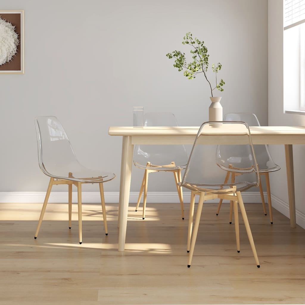 VidaXL Eetkamerstoelen (4 st) PET Transparant - 42% Korting!