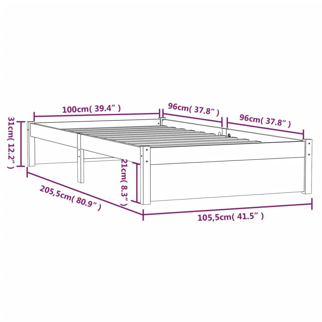 VidaXL Houten Bedframe 100x200cm - 42% Korting!