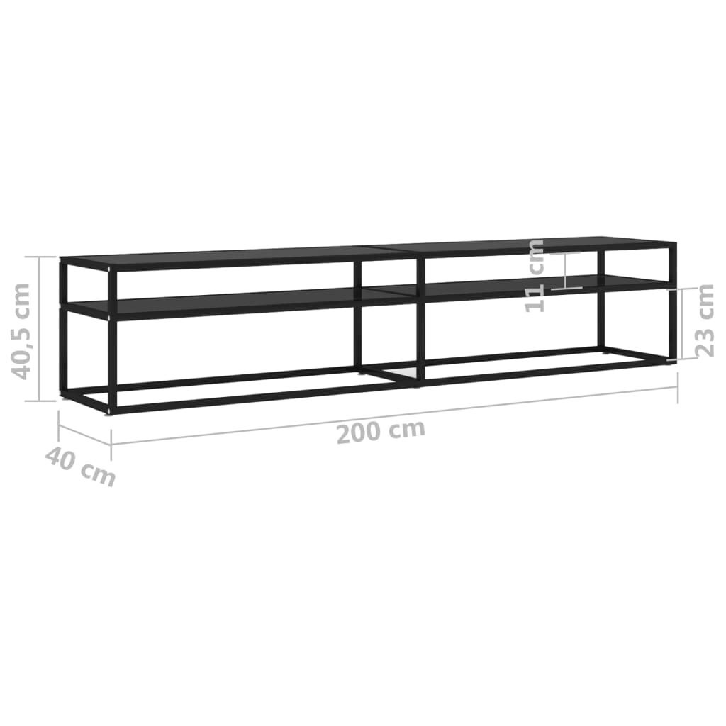 vidaXL TV-Meubel Zwart Glas 200cm - 35% Korting!