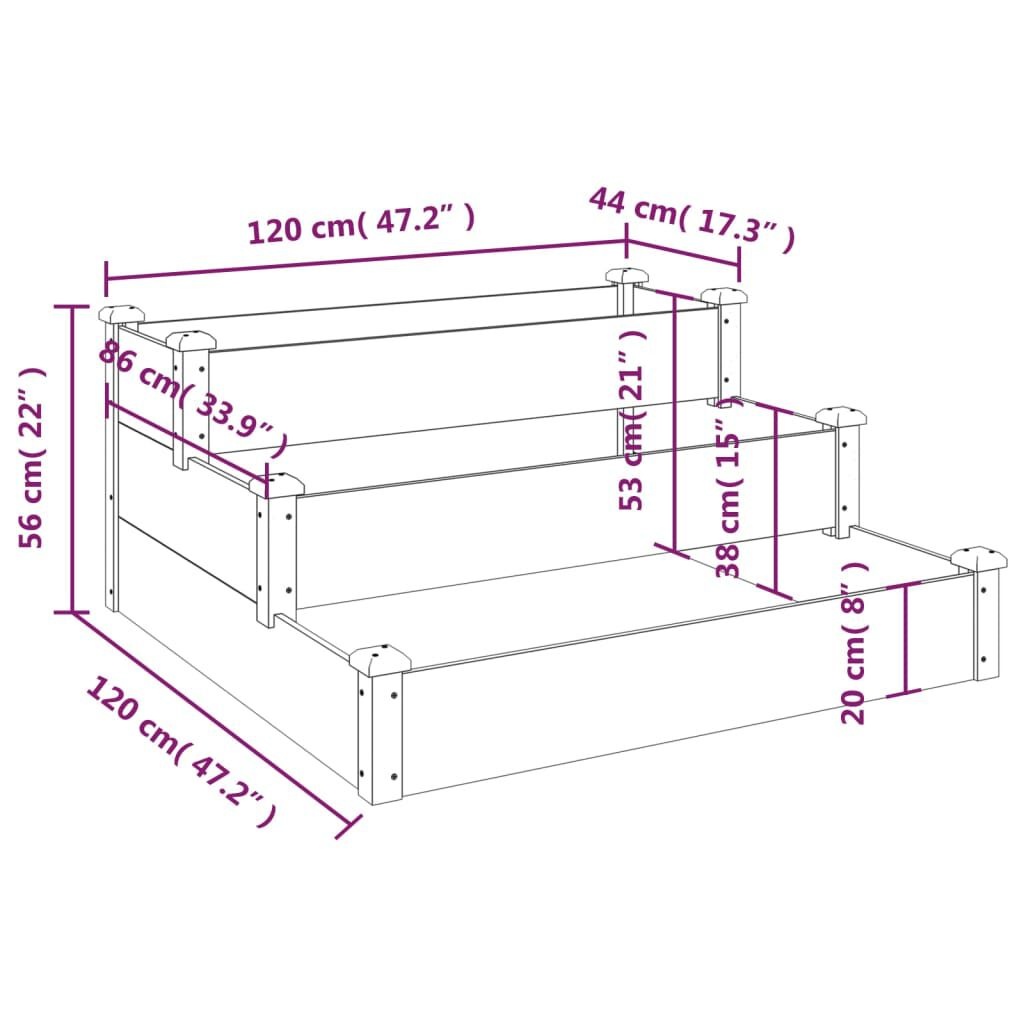 VidaXL Verhoogde Plantenbak 120x120cm - 35% Korting!