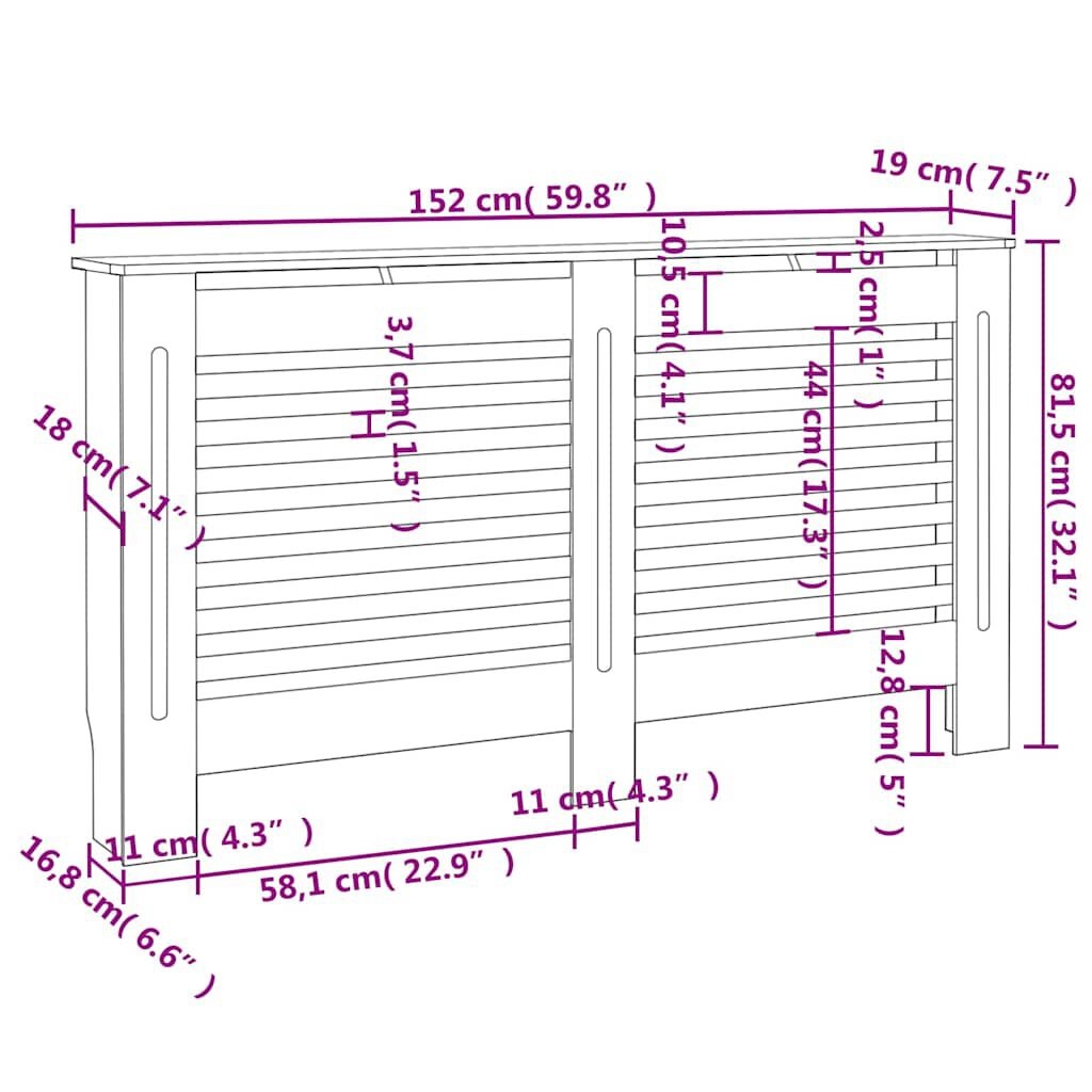 Radiatorombouw Zwart 152cm - 35% Korting! Nieuwstaat