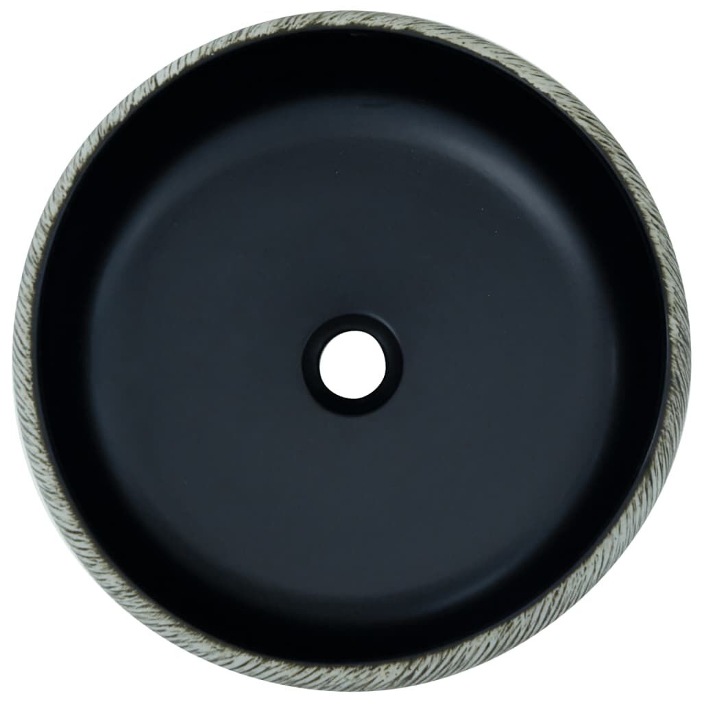vidaXL Opzetwastafel Zwart/Grijs Ø41cm - 42% Korting!
