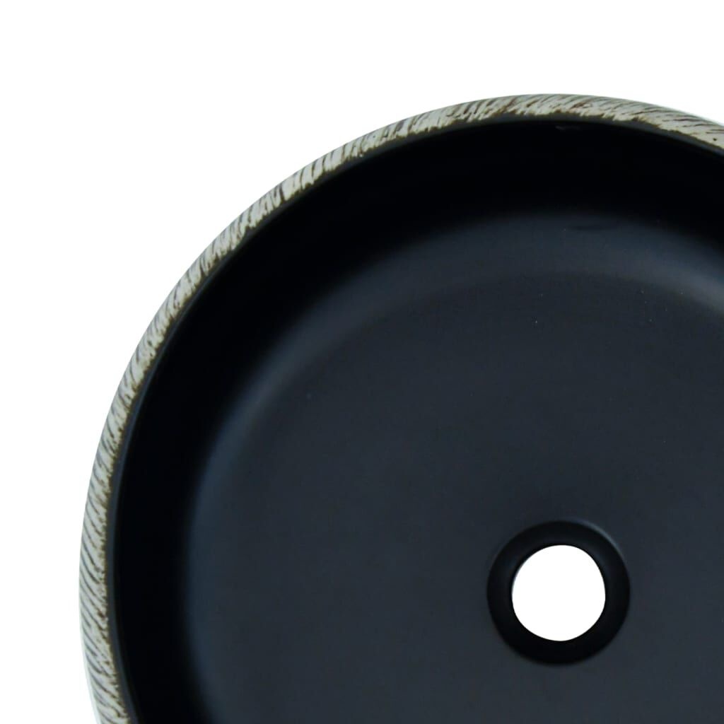 vidaXL Opzetwastafel Zwart/Grijs Ø41cm - 42% Korting!