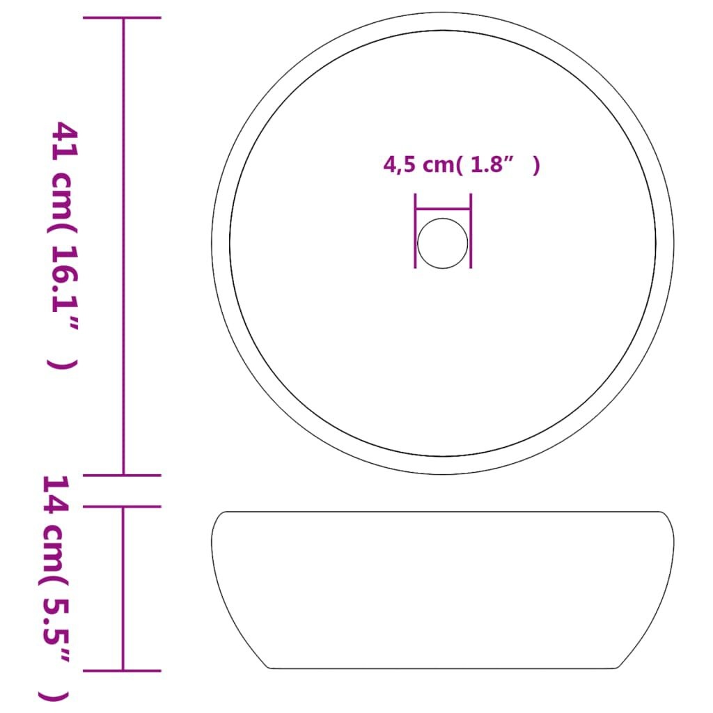 vidaXL Opzetwastafel Zwart/Grijs Ø41cm - 42% Korting!
