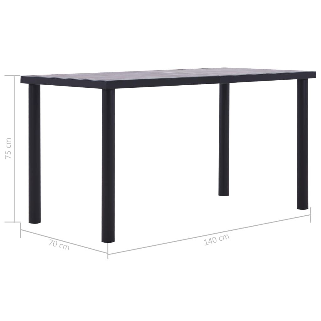 vidaXL Eettafel Zwart/Betongrijs 140cm - 65% Korting!