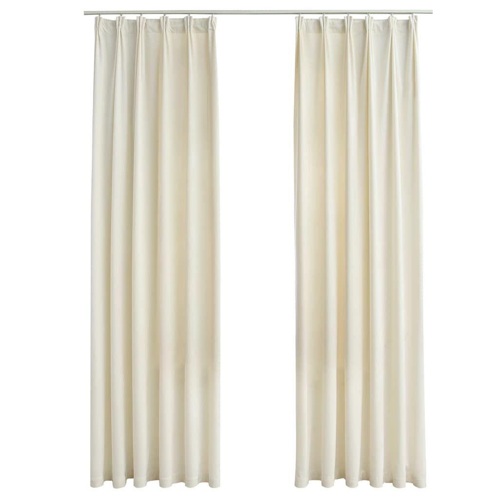 VidaXL Verduisterende Fluweel Gordijnen Crème 140x245cm -35%