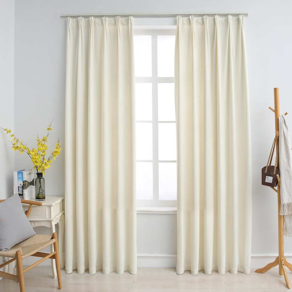 VidaXL Verduisterende Fluweel Gordijnen Crème 140x245cm -35%