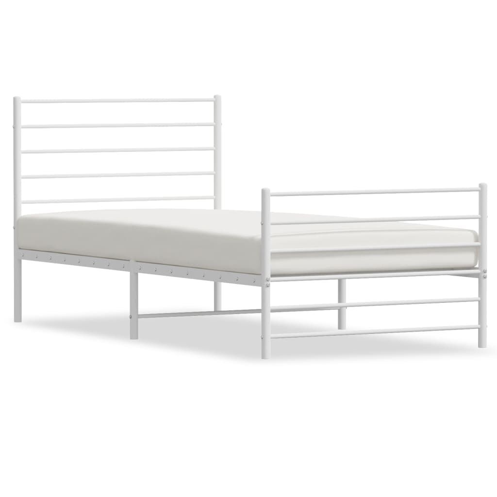vidaXL Bedframe 90x190 cm - Wit Metaal - 41% Korting!