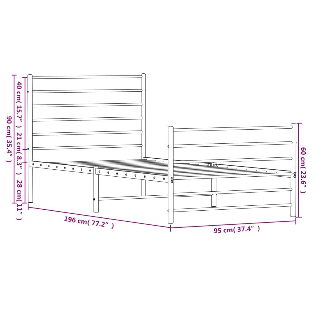 vidaXL Bedframe 90x190 cm - Wit Metaal - 41% Korting!