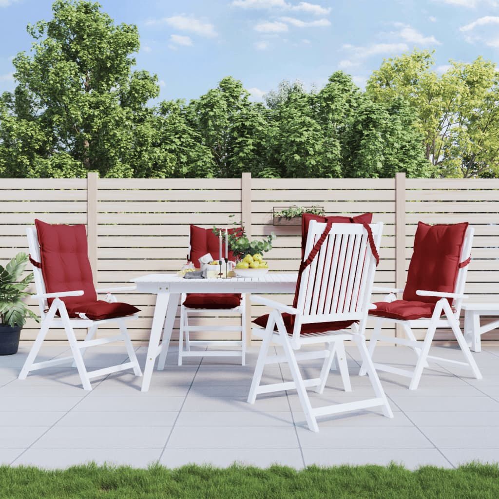 Stoelkussens Hoge Rug Wijnrood (4 st) - 35% Korting!