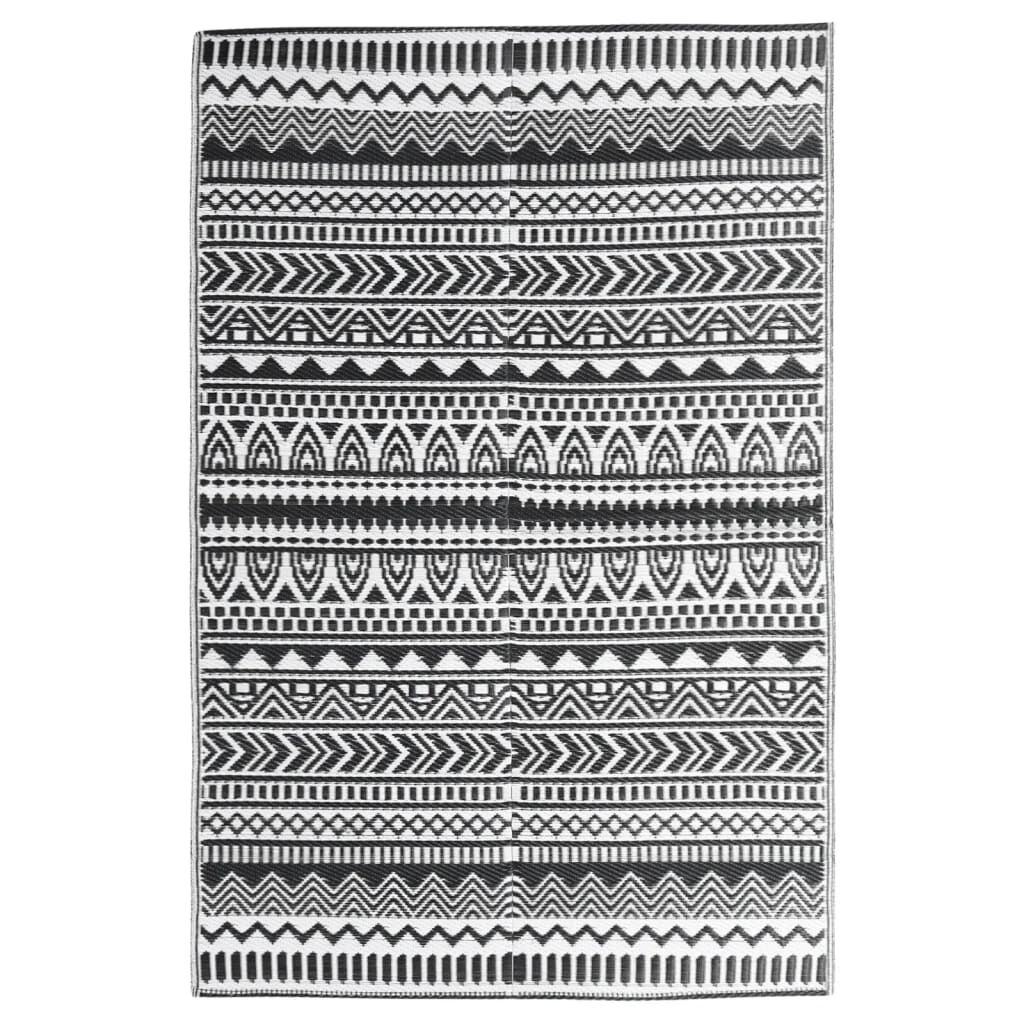 vidaXL ARAKIL Buitenkleed 190x290 cm Zwart - 35% Korting!